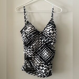 Apt 9 Ruched Geometric Swim Top